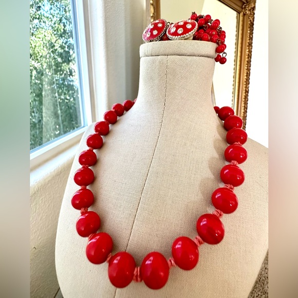 Retro Red Vintage Jewelry lot - Picture 3 of 17